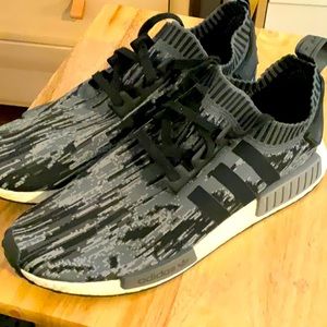 Adidas NMD R1 Core Black Grey Three Men’s Shoe 13